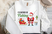 Funny Santa Fishing Christmas PNG, an Illustration by Black Bird Studio (Thumbnail 2 of 4)