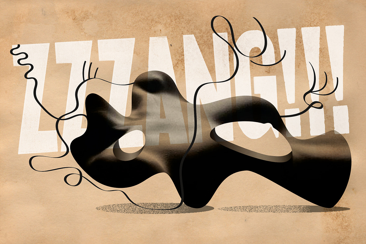 Zzzang! - Futurist wood type, a Sans Serif Font by Drawwwn (Photo 11 of 11)