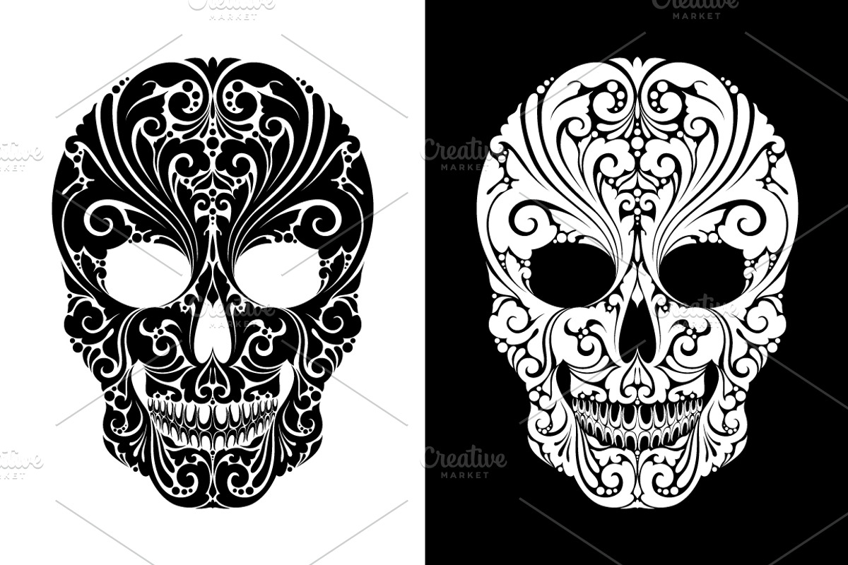 Ornamental Skull, a Decorative Illustration by Color and Decor (Photo 3 of 3)