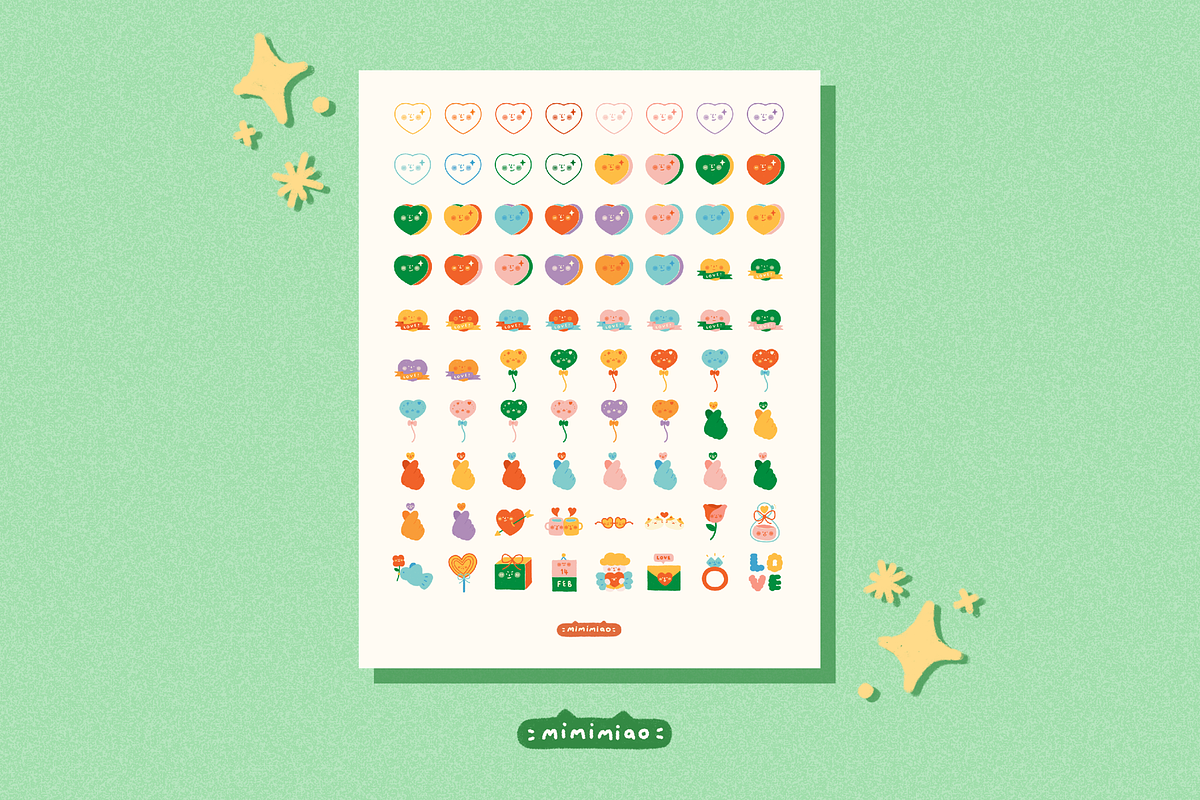 Mini Love & Valentine Digital Pack, an Illustration by mimimeow (Photo 4 of 5)