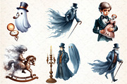 Halloween Antique Ghost Clipart, an Illustration by DreamCafeArt (Thumbnail 4 of 5)