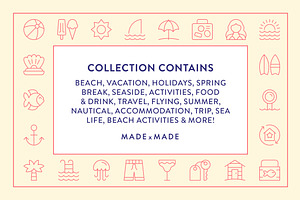 Summer Vacation Line Icons