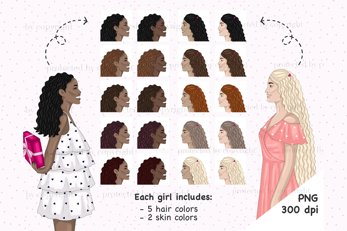 Date Night Girls And Boys Cliparts, a Person Illustration by GlamArtZhanna (Photo 2 of 6)