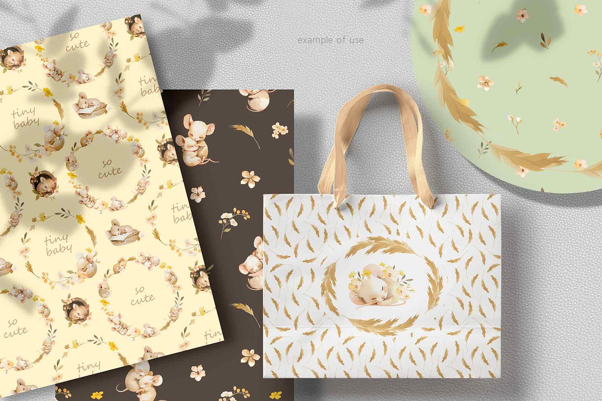 Sleeping mice graphic collection, a Decorative Illustration by PinskaDrawCute (Photo 5 of 11)