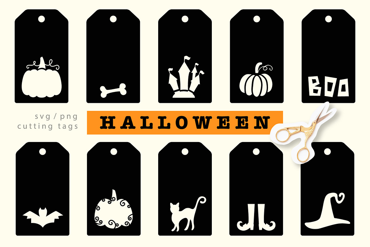 Halloween Lettering, Tags, Pumpkins, an Object Graphic by Katrinelly (Photo 4 of 14)