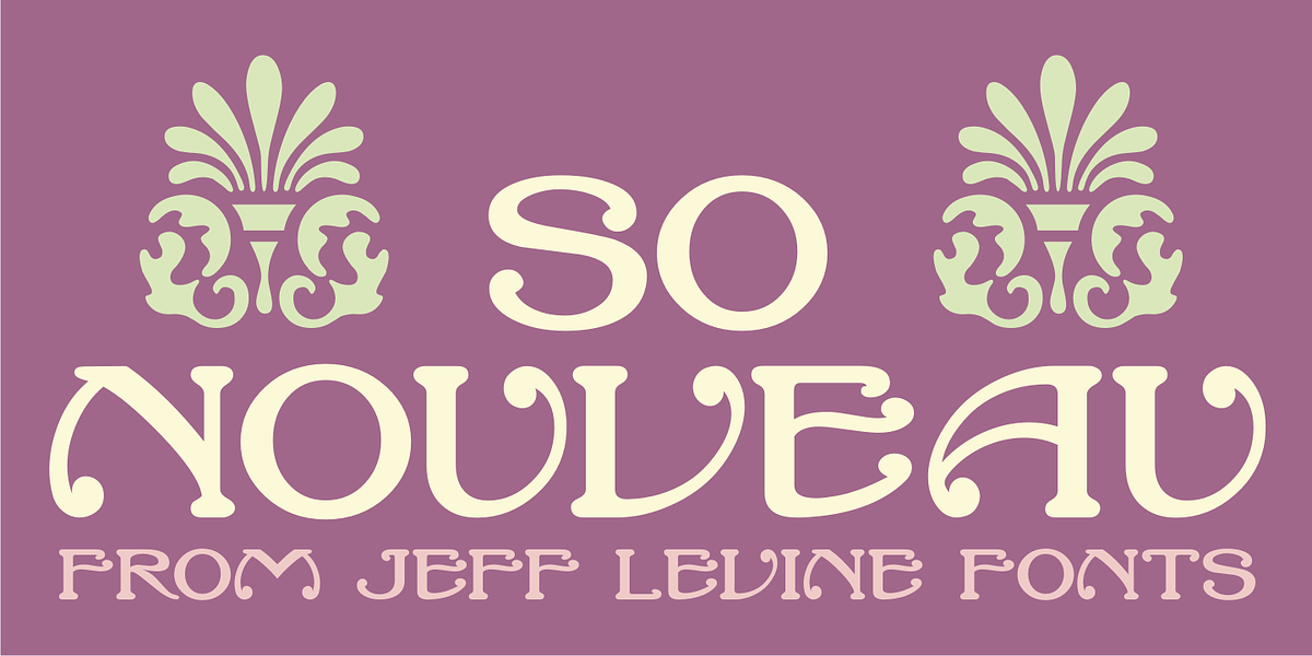 So Nouveau JNL, a Font by Jeff Levine Fonts