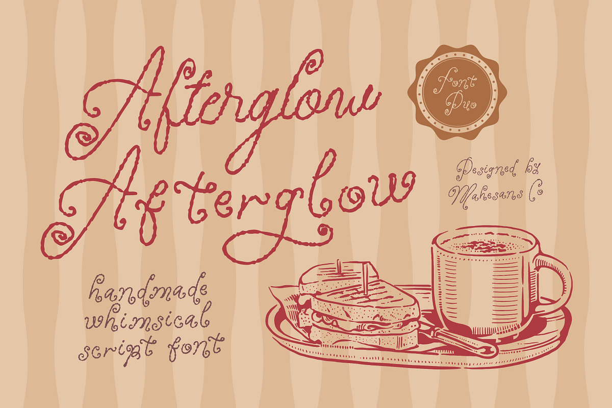 Afterglow – Duo Whimsical Font, a Handwritten Font by Mahesans Co (Photo 1 of 10)