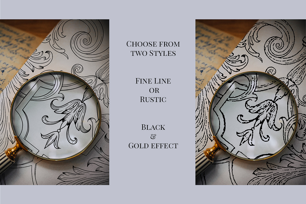 Vintage Baroque Borders & Designs, a Decorative Illustration by AW Studios (Photo 6 of 11)