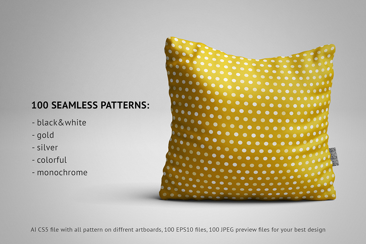 100 seamless polka dots pattern set, a Pattern Graphic by voin_Sveta (Photo 2 of 8)