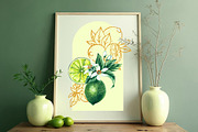 Lime Watercolor Collection, a Food Illustration by SashaKondr (Thumbnail 2 of 15)
