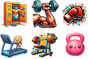 Gym Workout Sublimation Clipart, an Illustration by DreamArtGraphic (Thumbnail 4 of 4)