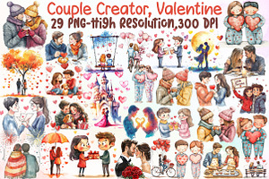 Couple Creator, Valentine Day Clipar, an Illustration by Sublimation Artist