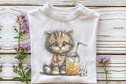 Whimsical Summer Cat Clipart Bundle, an Illustration by OK Design (Thumbnail 6 of 6)