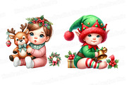 Christmas Babies Cliparts Bundle, an Illustration by SinaCreation (Thumbnail 4 of 7)