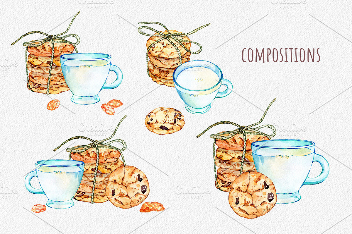 Oatmeal cookies, a Food Illustration by OlyaSenko (Photo 5 of 7)