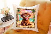 Cute Highland Cow Beach Summer PNG, a Work Illustration by Sublimation Artist (Thumbnail 9 of 9)