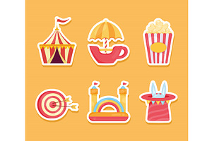 amusement park icons, an Object Illustration by studiogstock