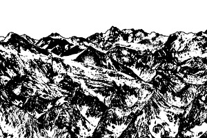 Isolated graphic of chilean andes