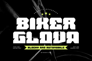 Biker Glova Blocky & Automobile Font