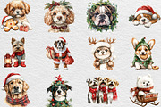 Watercolor Christmas Dog Clipart, an Illustration by Black Bird Studio (Thumbnail 3 of 6)