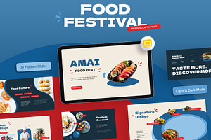 Amai - Food Festival Google Slides, a Presentation Template by New Coral Design