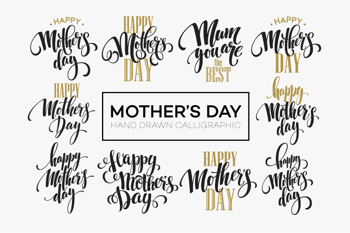 Calligraphic Design for Mother's Day, a Decorative Illustration by Vik_Y  Vector&Design (Photo 1 of 2)