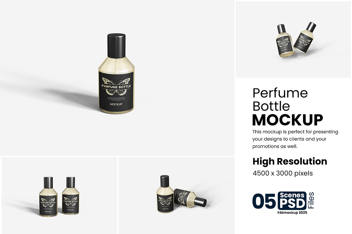 Parfume Bottle Mockup, a Packaging Mockup by bimockup (Photo 1 of 6)
