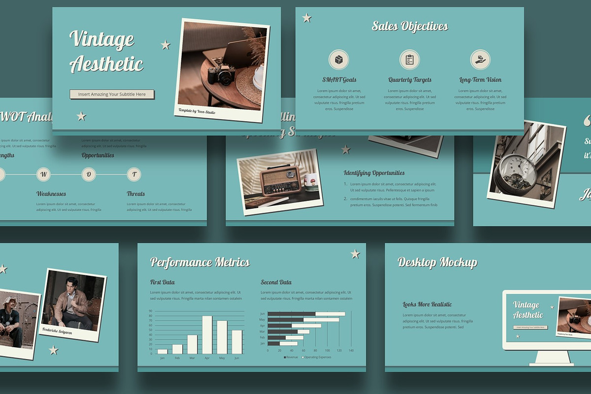 Vintage Aesthetic Presentation, a Presentation Template by BumbleGraph Studio (Photo 3 of 4)