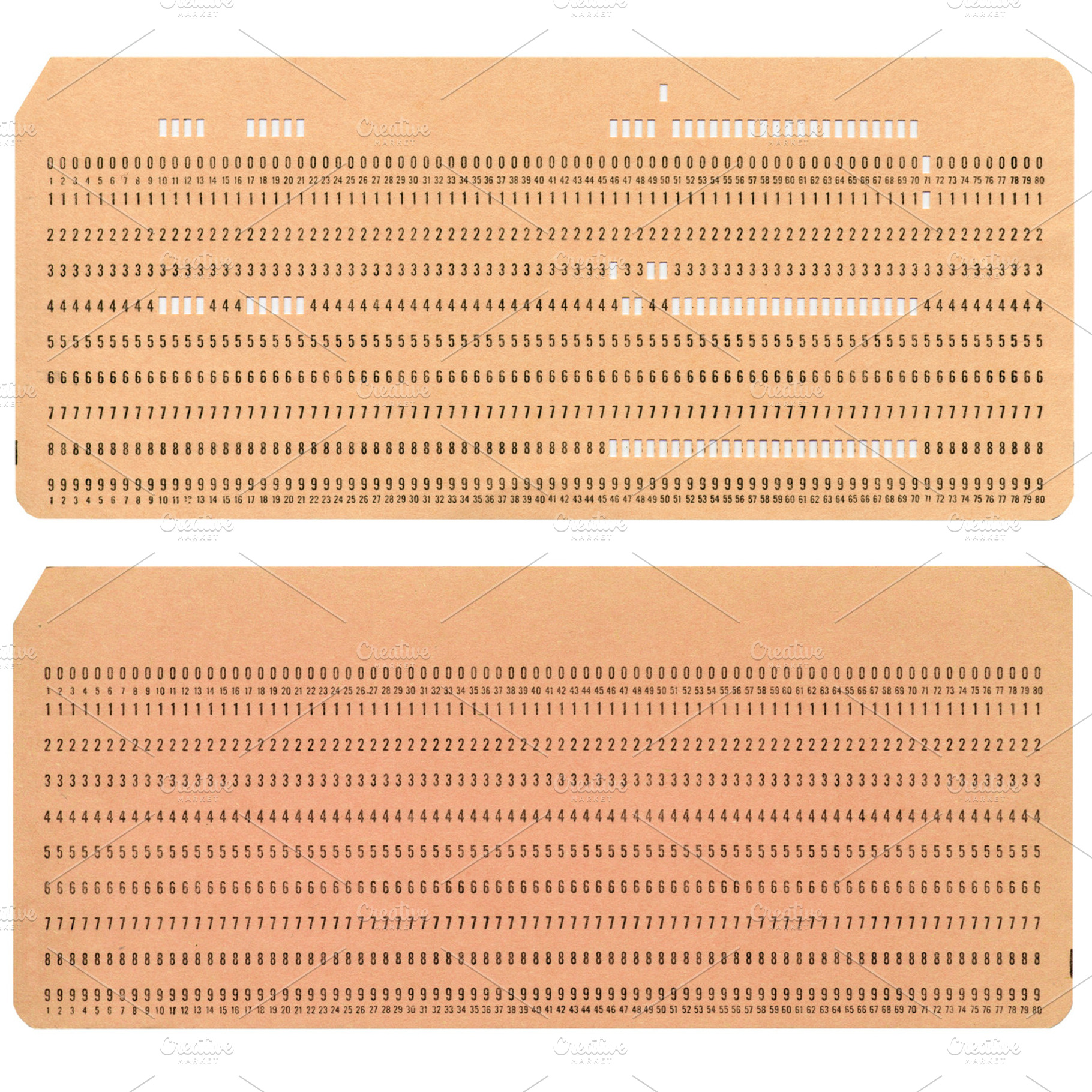 Punched card stock photo containing punched and card