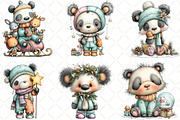 Whimsical Christmas Panda Clipart, an Animal Illustration by Black Bird Studio (Thumbnail 6 of 6)