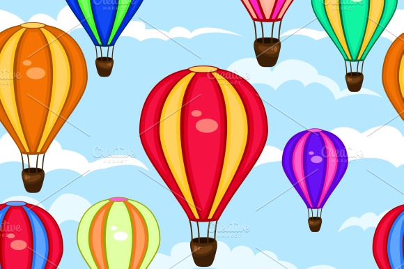 Seamless Pattern Of Hot Air Balloons