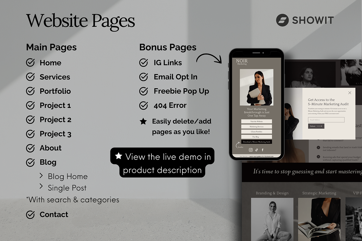 Marketing Agency Website Showit, a Squarespace Template by Warmsoulgallery (Photo 8 of 10)