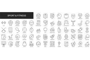 Sport and Fitness Line Icons, an Outline Icon by alexdndz