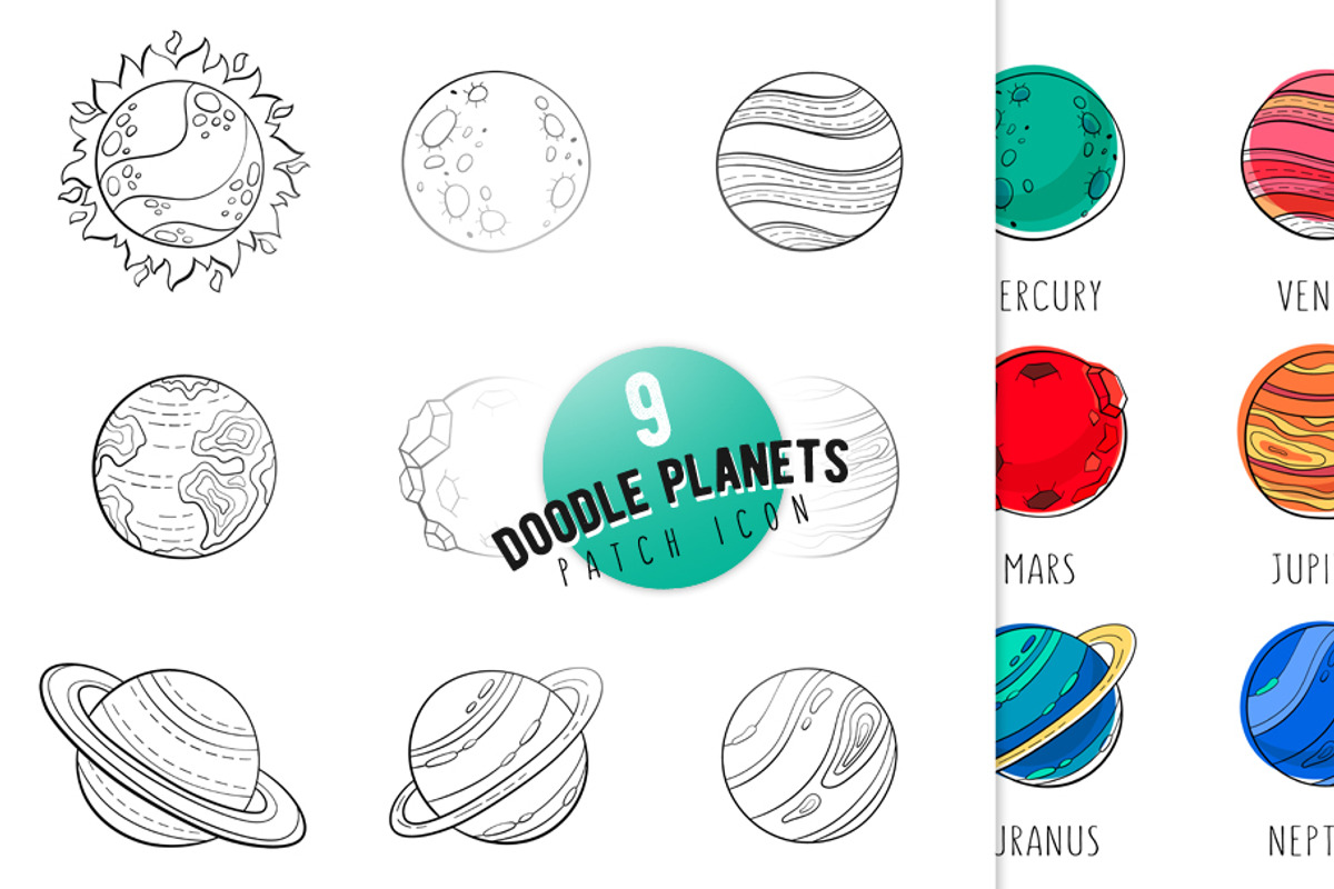 Vector cartoon solar planets, an Education Illustration by WalnutBird (Photo 3 of 3)