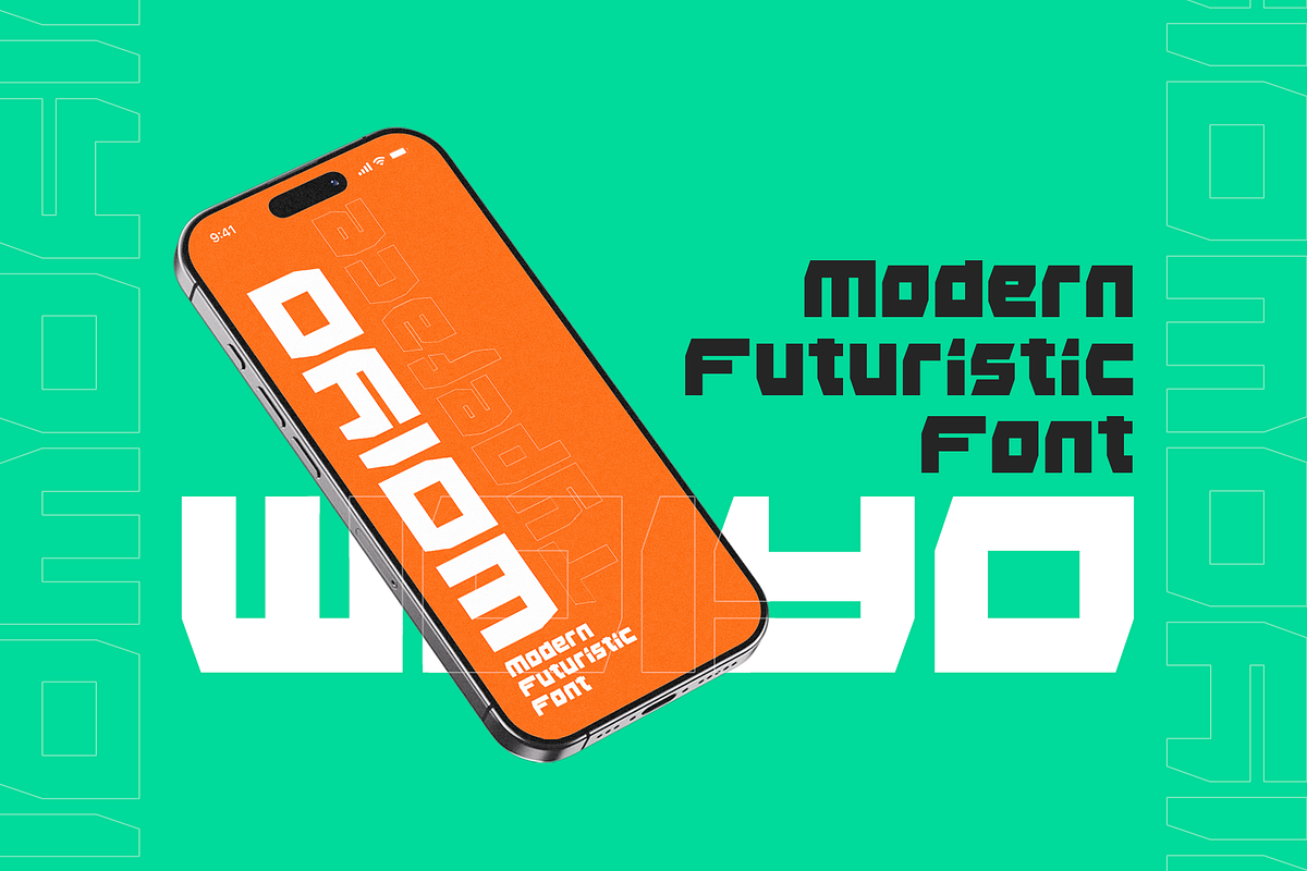 Woiyo - Modern Futuristic Font, a Sans Serif Font by Maenjari Std (Photo 7 of 10)