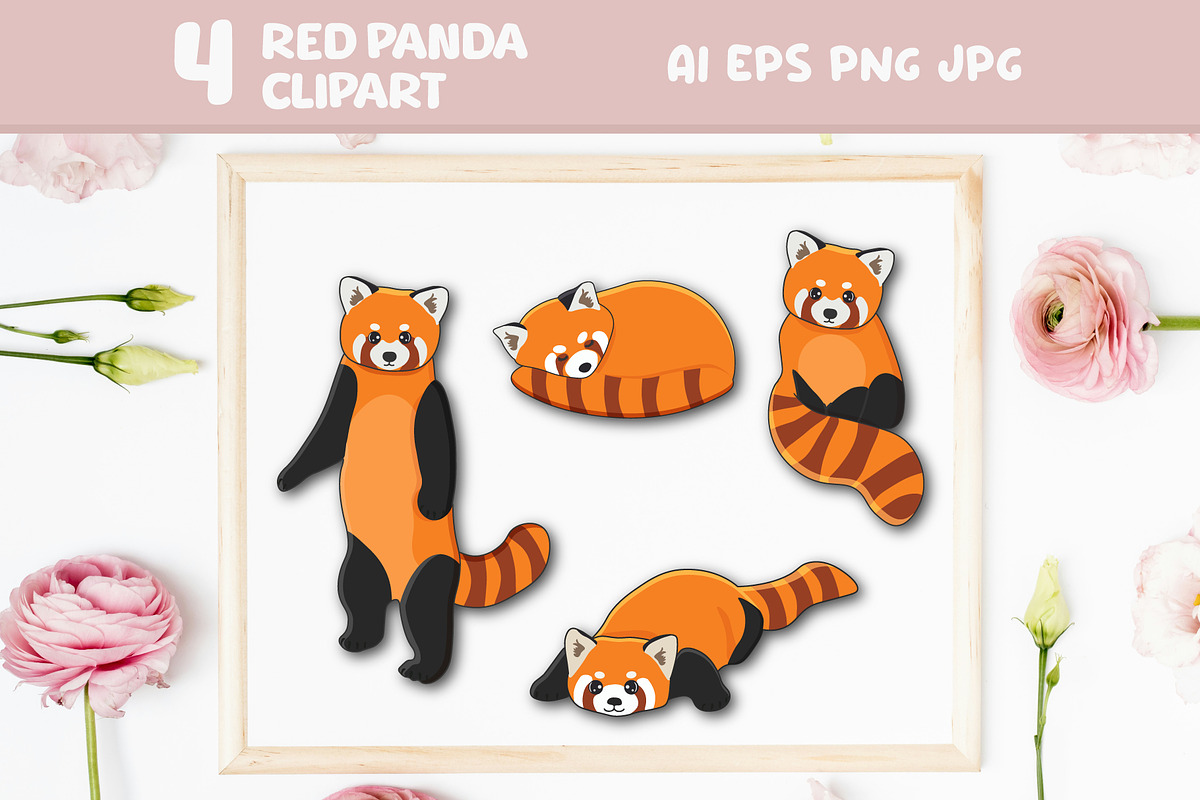 Red Panda Clipart, an Animal Illustration by linakilljoy (Photo 1 of 3)