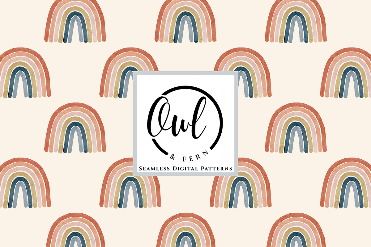 Boho Rainbow Seamless Pattern, a Pattern Graphic by OwlAndFern (Photo 1 of 12)