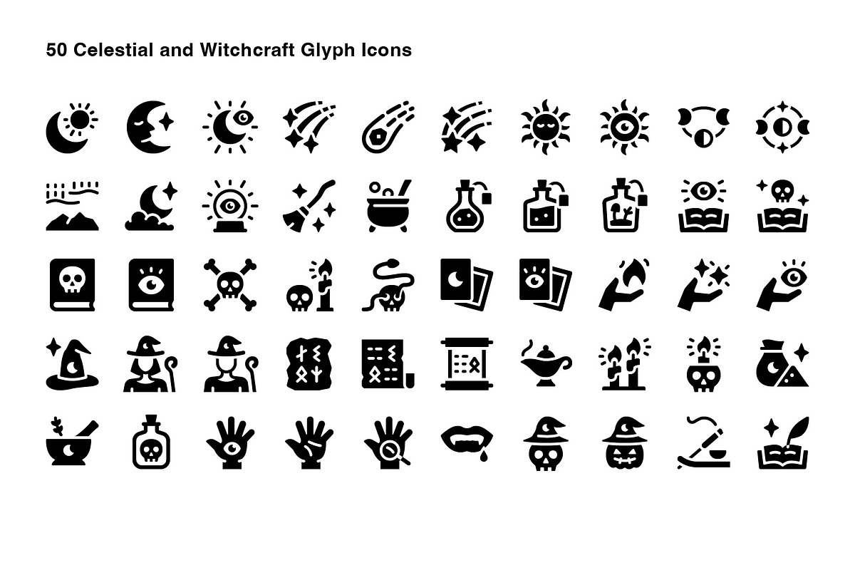 Celestial and Witchcraft Solid Icons, a Solid Icon by Ayub_Irawan (Photo 2 of 2)