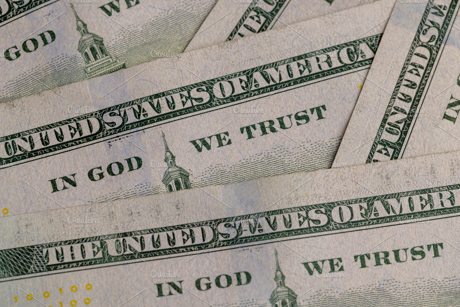US dollars in close up, American paper money dollars in denominations of 100, t, a Photo by rsoollAI