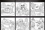 80 Cute Spooky Coloring Pages Bundle, a Brochure Template by LA Design (Thumbnail 2 of 10)