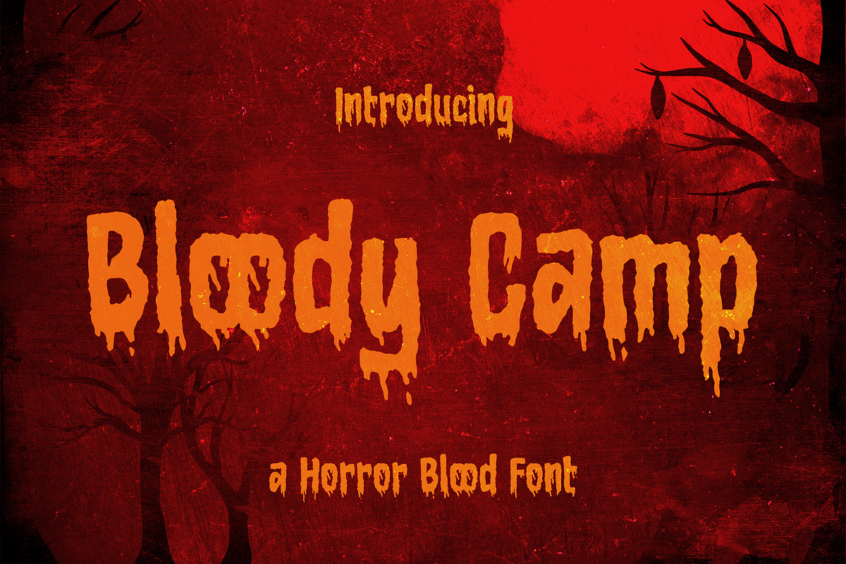 Bloody Camp - A Horror Blood Font, a Handwritten Font by Typefactoryco (Photo 4 of 10)