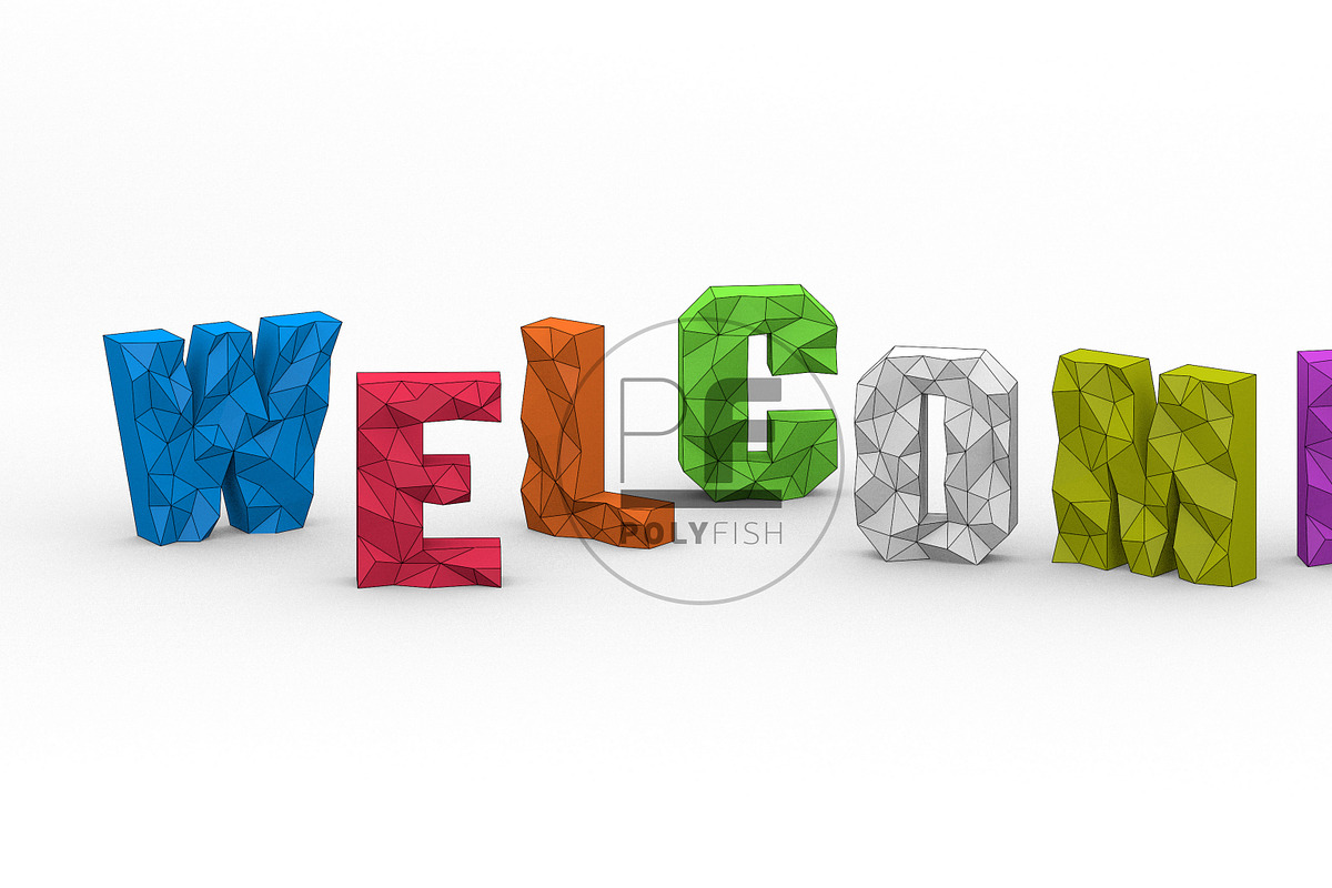 DIY Polygonal letters template, a Templates & Theme by PolyFish (Photo 3 of 5)