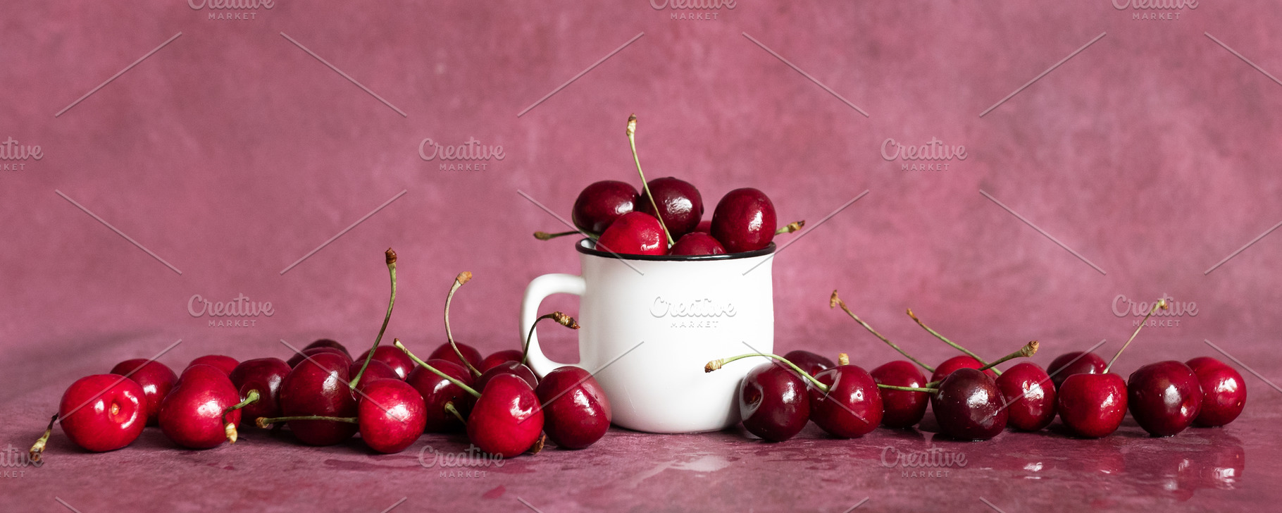 Cherry banner background, a Food & Drink Photo by NickSorl Shop