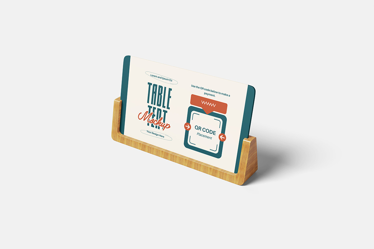 Table Tent Mockup, a Product Mockup by bimockup (Photo 4 of 6)