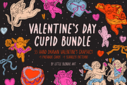 Valentine's Day Cupid Bundle, a Decorative Illustration by Little Blondie Art (Thumbnail 1 of 8)