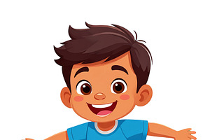 Isolated illustration of a joyful boy with a ball, a Person Illustration by DanFLCreativo