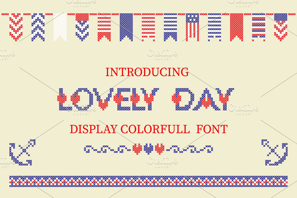 LOVELY-DAY-COLOR-CROSSSTICH font