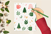 Cozy Christmas Watercolor Clipart, an Illustration by DreamCafeArt (Thumbnail 3 of 6)