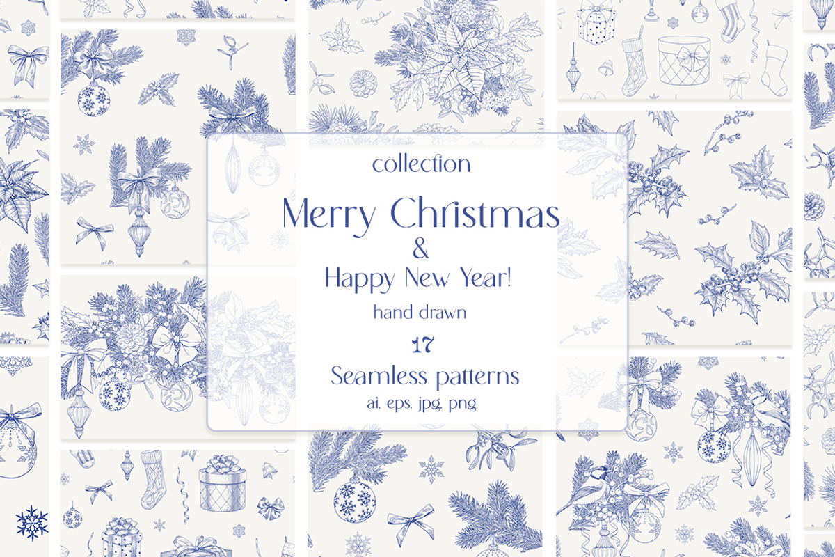 Christmas patterns Vector set Toile, a Pattern Graphic by ON_lineart_store (Photo 1 of 10)