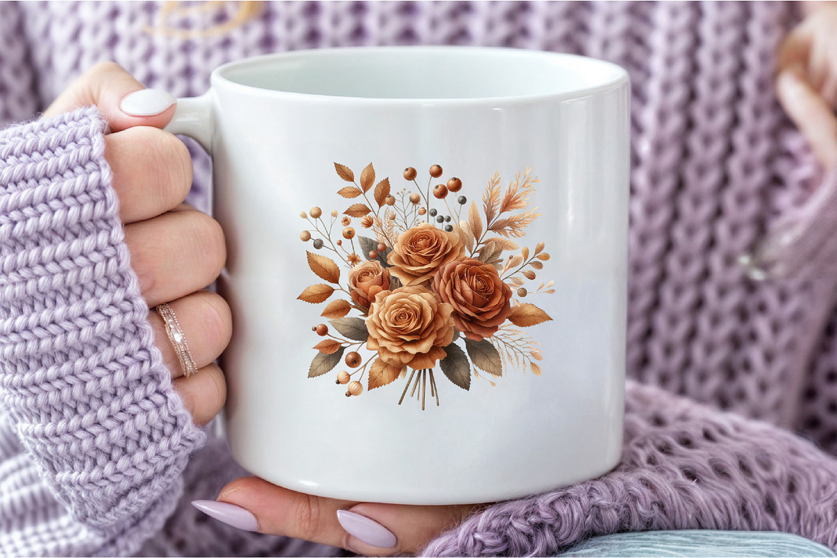 Fall Boho Bouquet, Flower Clipart, an Illustration by DreamCafeArt (Photo 5 of 6)